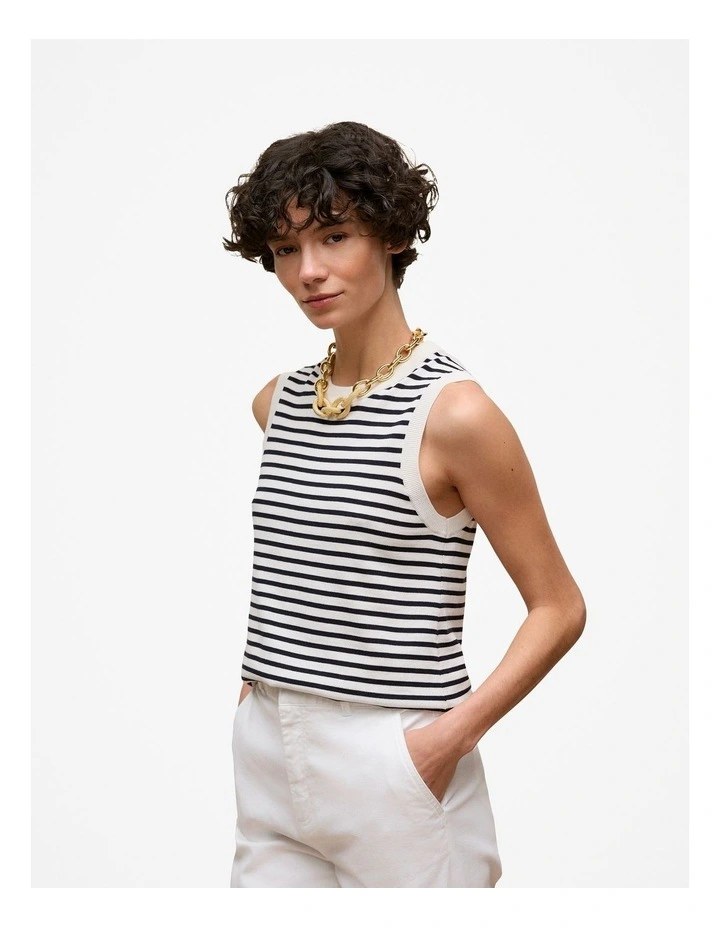 Cotton Silk Knit Tank in Night Sky image 2