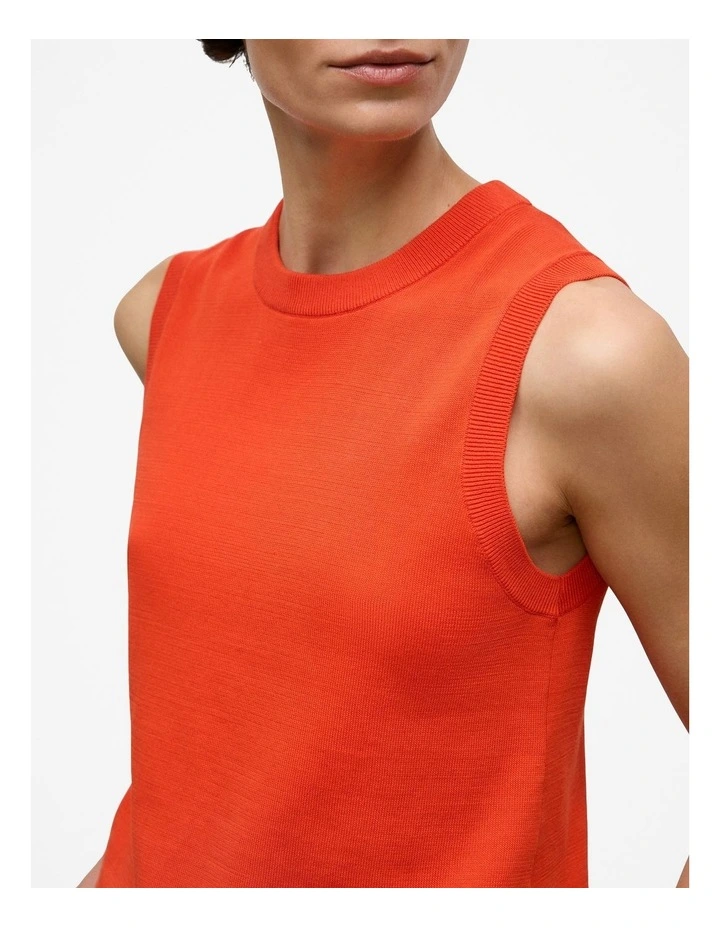 Cotton Silk Knit Tank in Fiesta Red image 3