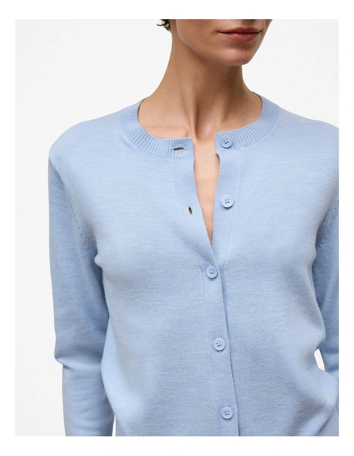 Merino Classic Crew Cardigan in Sky image 3