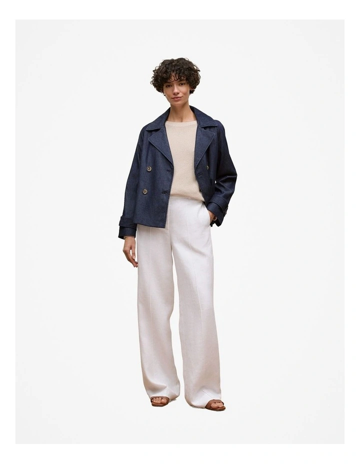 Cotton Linen Boatneck Knit in Stone image 2