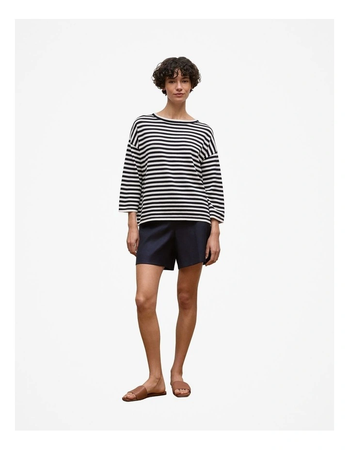 Cotton Silk Crew Knit Jumper in Night Sky image 2