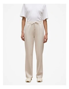 Ponte Pintucked Wide Leg Pant in Stone