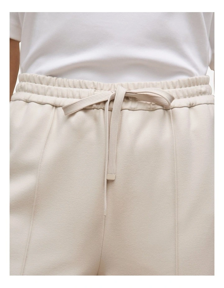 Ponte Pintucked Wide Leg Pant in Stone image 3