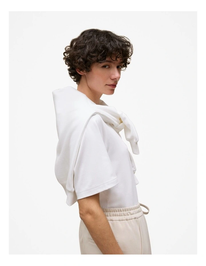 Ponte Pintucked Wide Leg Pant in Stone image 5