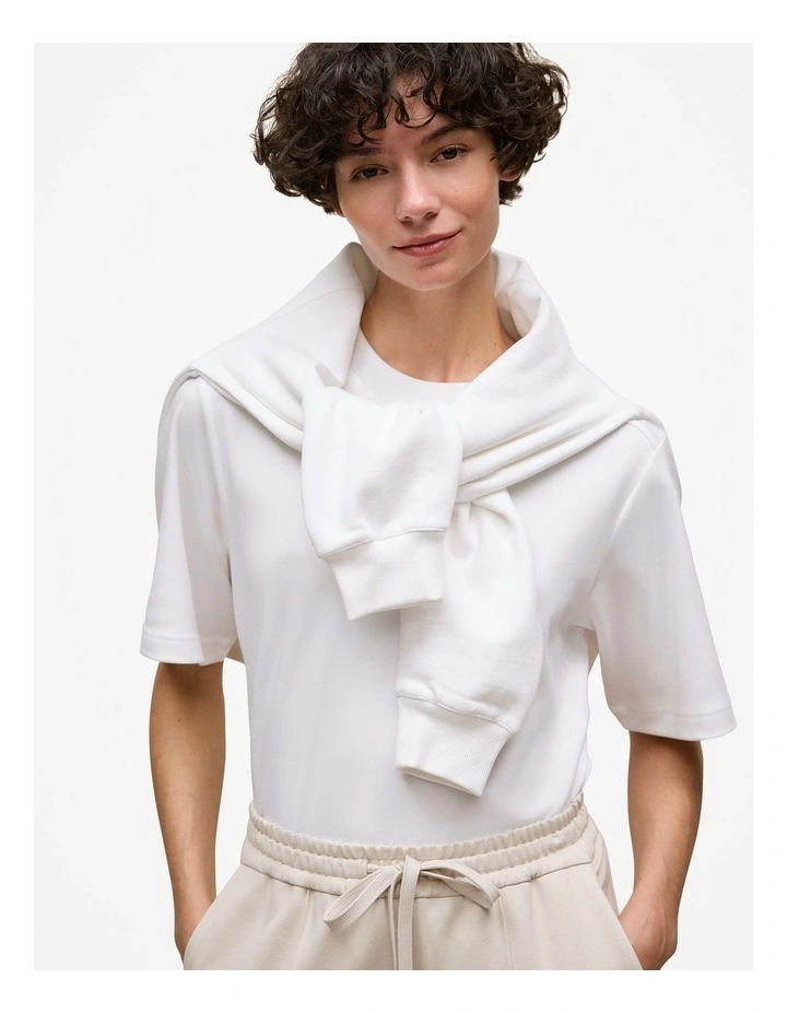 Ponte Pintucked Wide Leg Pant in Stone image 6