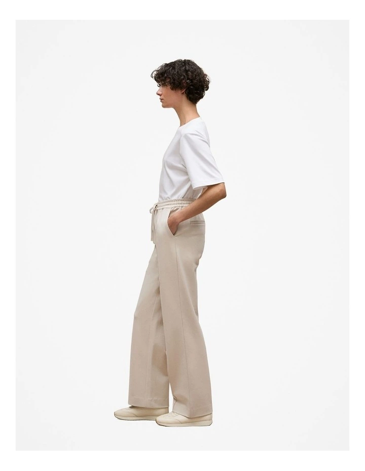 Ponte Pintucked Wide Leg Pant in Stone image 7