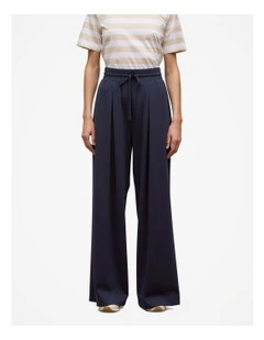 Ponte Drawcord Wide Leg Pant in Night Sky