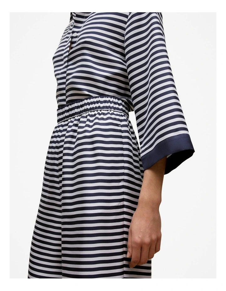Silk Stripe Cropped Pant in Night Sky image 3