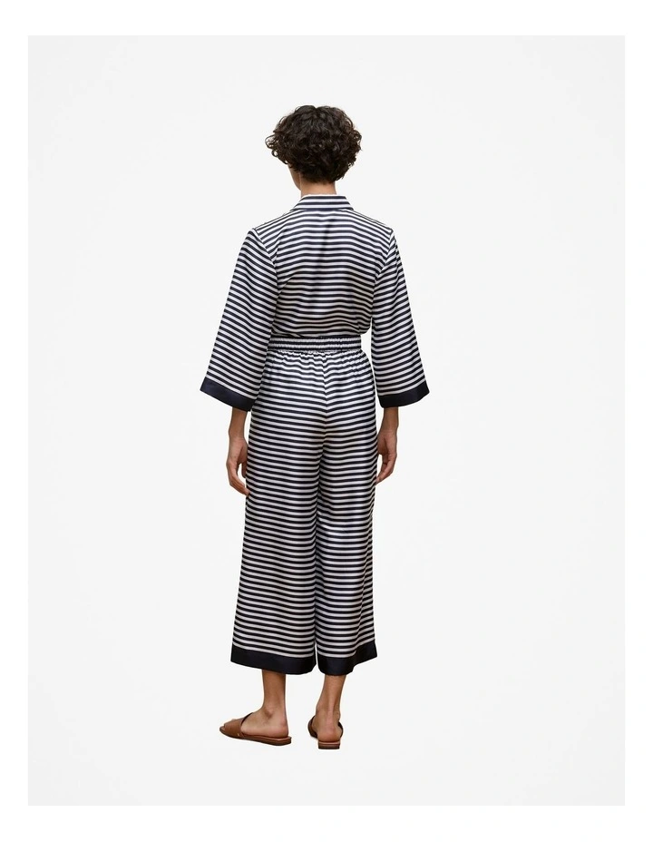 Silk Stripe Cropped Pant in Night Sky image 5