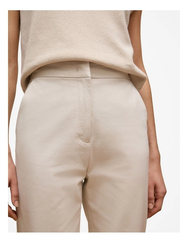Cotton Bi-stretch Pant in Stone image 3