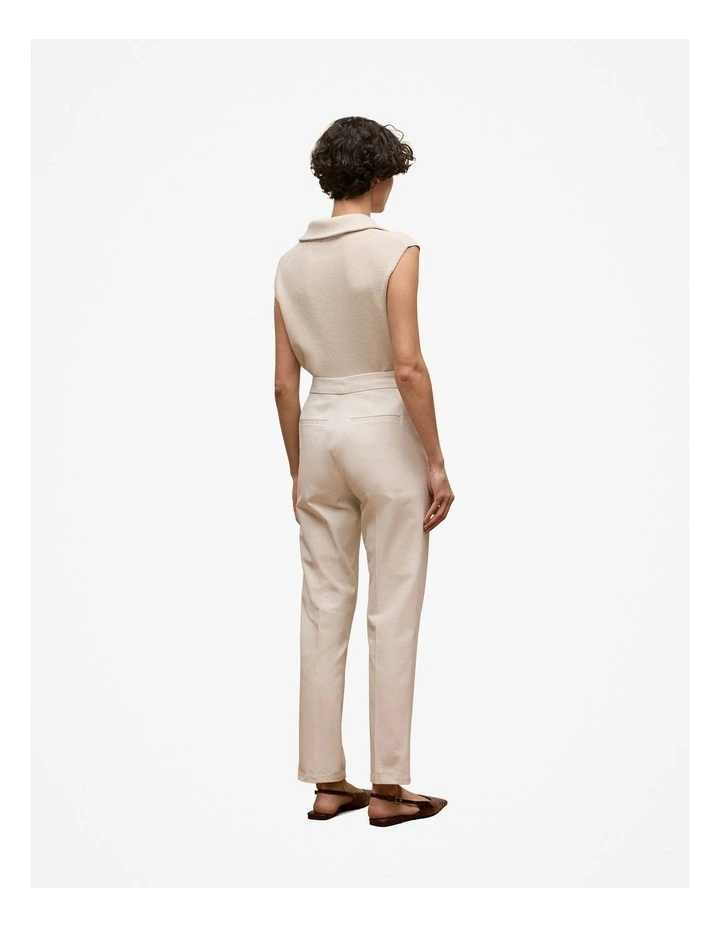 Cotton Bi-stretch Pant in Stone image 4