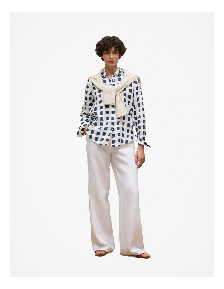 Tide Linen Long Sleeve Shirt in Night Sky image 2