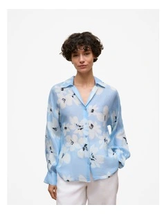 Sorell Linen Silk Shirt in Soft Blue