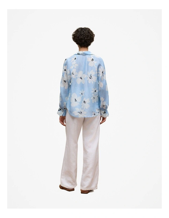 Sorell Linen Silk Shirt in Soft Blue image 5