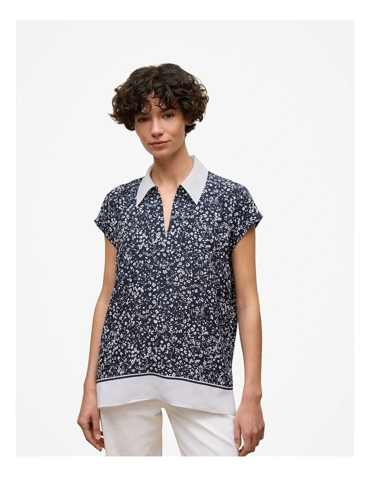 Carraway Cap Sleeve Blouse in Night Sky image 1