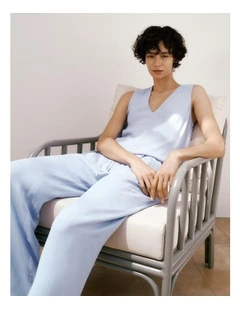 Soft Sleeveless Top in Soft Blue