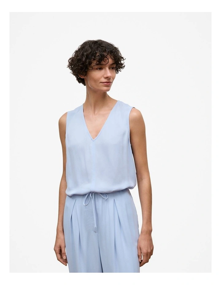 Soft Sleeveless Top in Soft Blue image 2