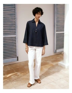 Denim Popover Shirt in Indigo Rinse