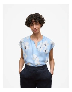 Sorell Modal Cap Sleeve Blouse in Soft Blue