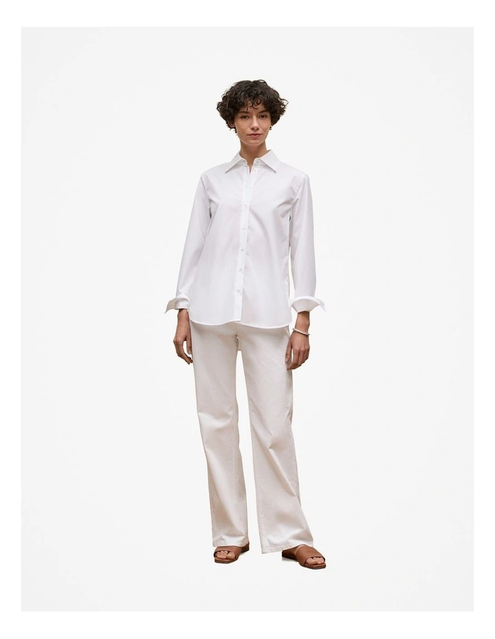 Cotton Poplin Classic Shirt in White image 2