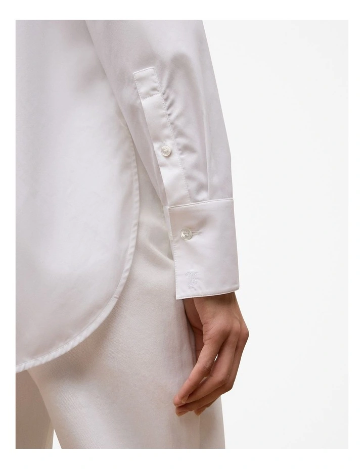 Cotton Poplin Classic Shirt in White image 3