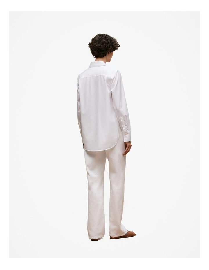 Cotton Poplin Classic Shirt in White image 4
