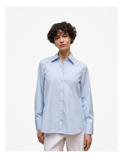 Cotton Poplin Classic Shirt in Soft Blue