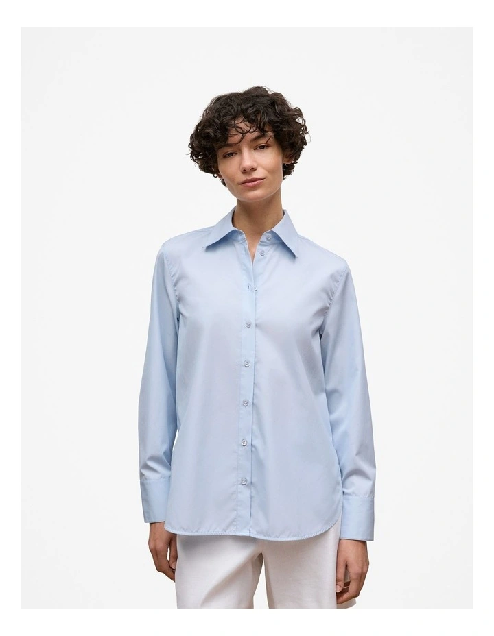 Cotton Poplin Classic Shirt in Soft Blue image 1