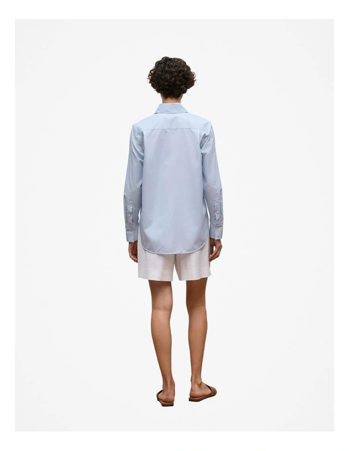 Cotton Poplin Classic Shirt in Soft Blue image 4
