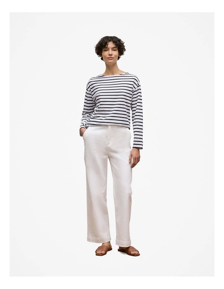 Australian Cotton Stripe Long Sleeve T-shirt in Night Sky image 2