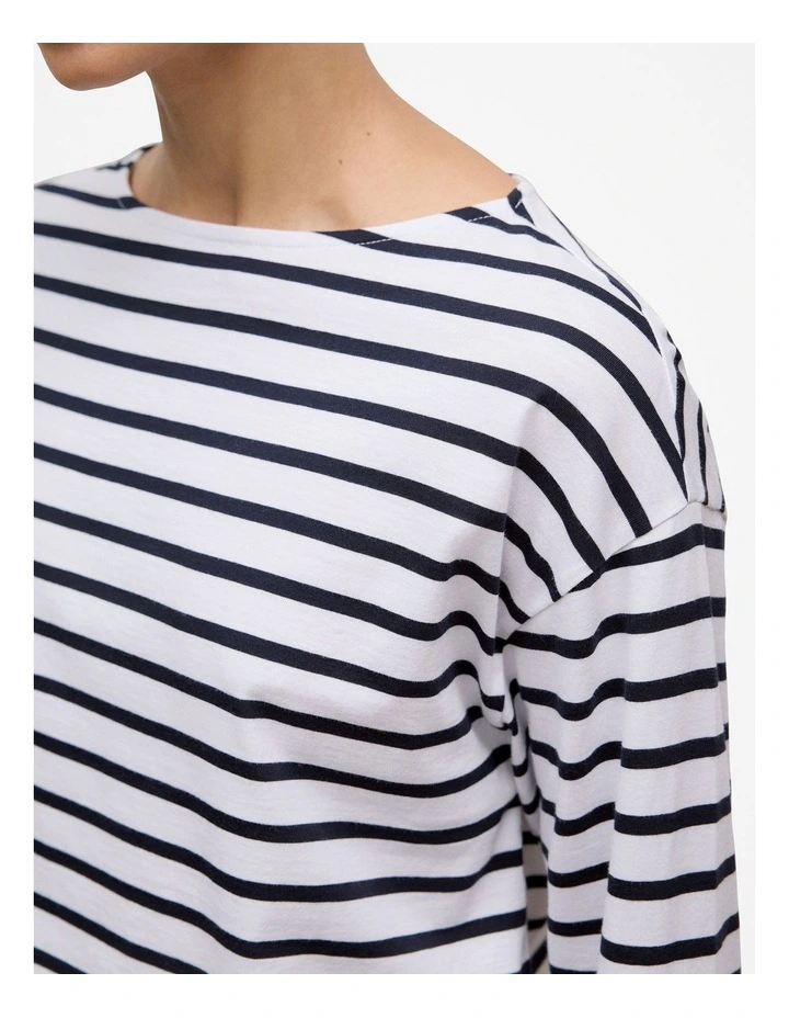 Australian Cotton Stripe Long Sleeve T-shirt in Night Sky image 3