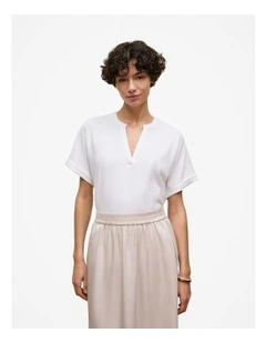 Relaxed V Neck T-shirt in White