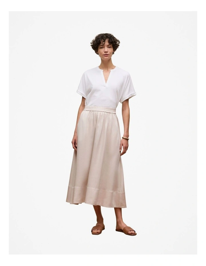 Relaxed V Neck T-shirt in White image 2