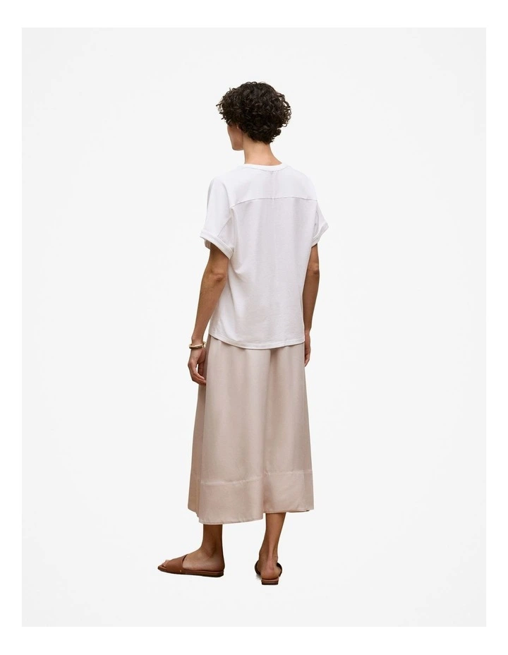 Relaxed V Neck T-shirt in White image 4