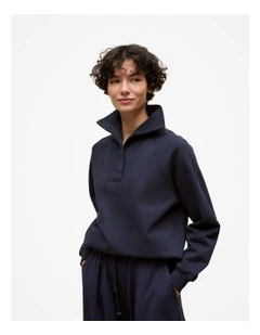 Button Neck Sweat in Night Sky