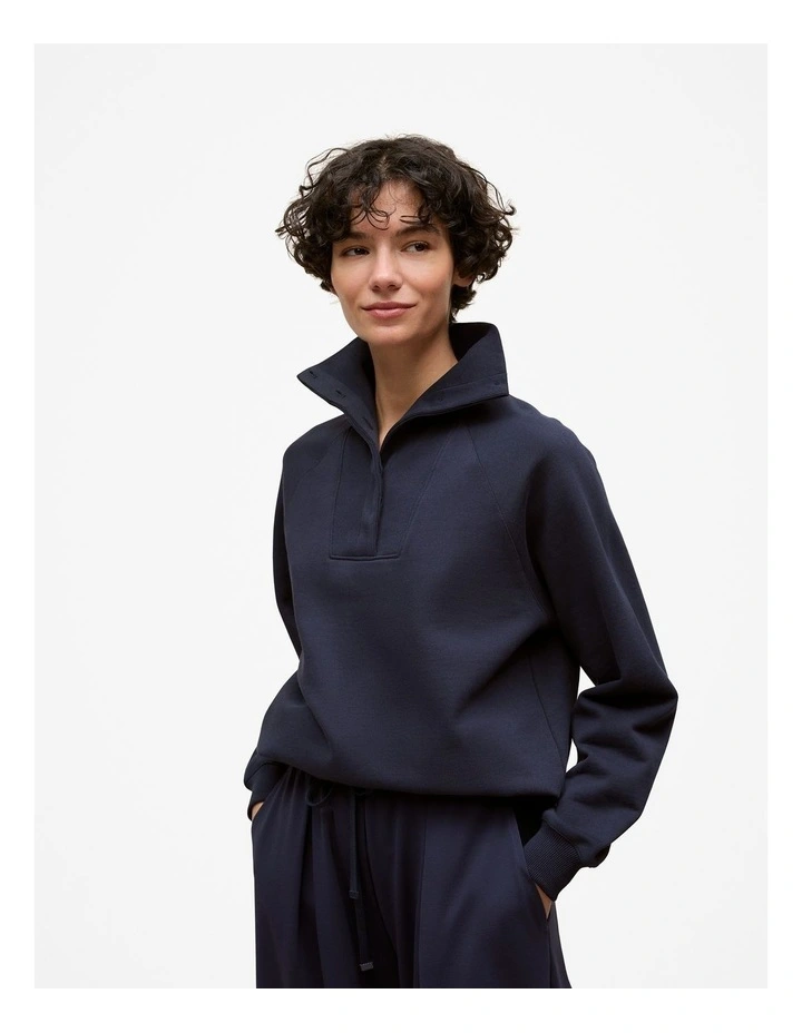 Button Neck Sweat in Night Sky image 1