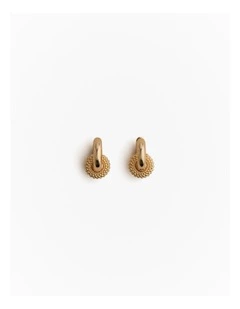 Rava Drop Hoop Earrings in Gold