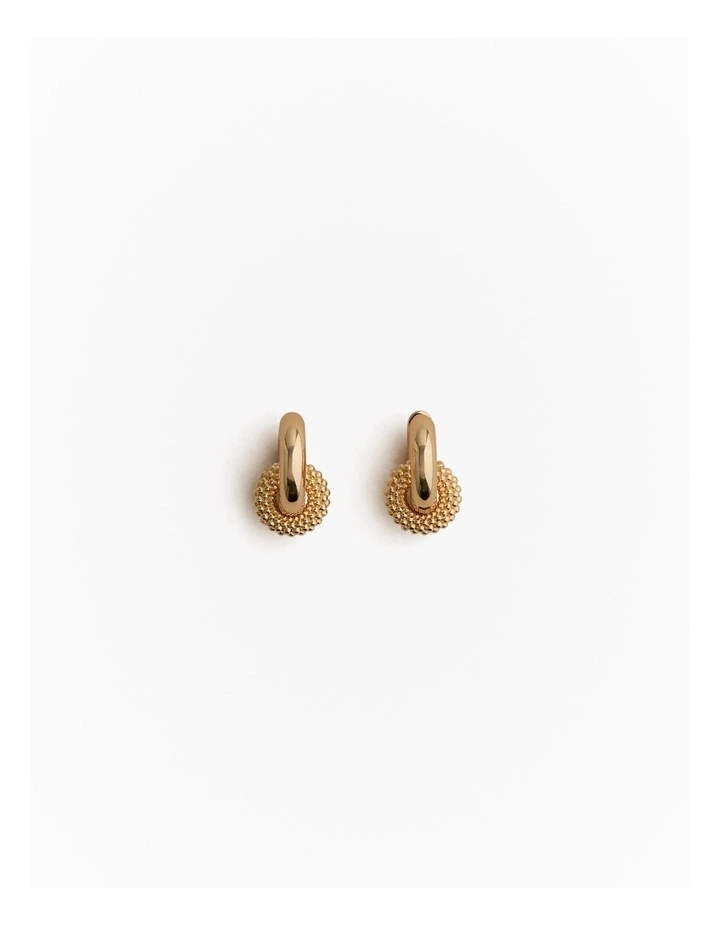 Rava Drop Hoop Earrings in Gold image 1