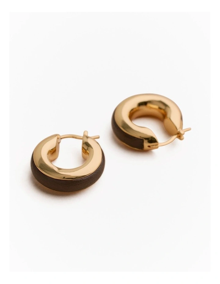 Lutra Huggie Earrings in Chocolate image 3