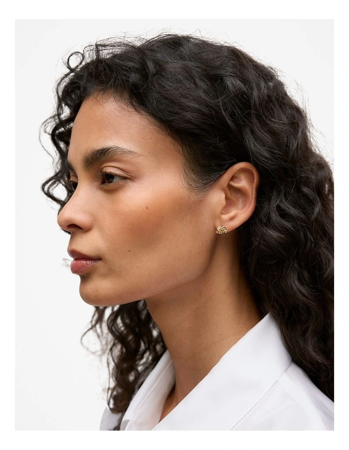 Dolina Stud Earrings in Gold image 2