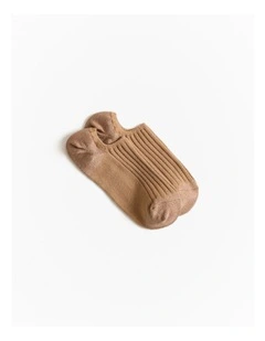 Low Cut Rib Sock in Light Camel