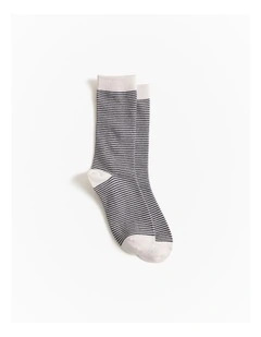 Stripe Crew Sock in Night Sky