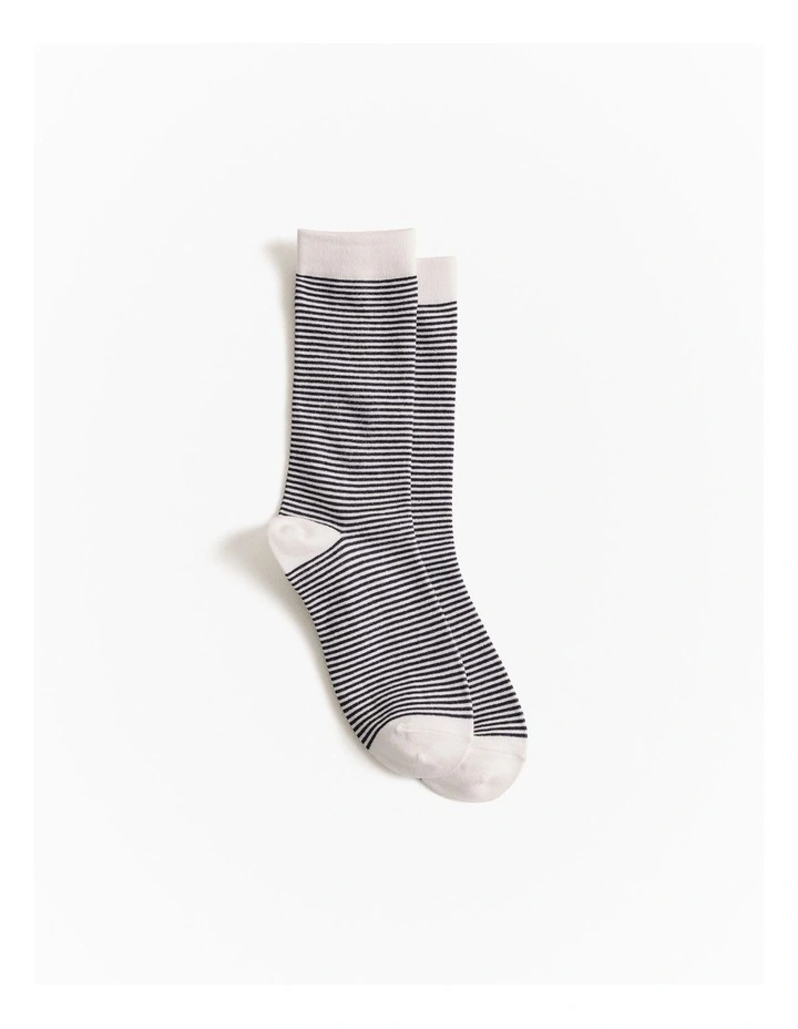 Stripe Crew Sock in Night Sky image 1
