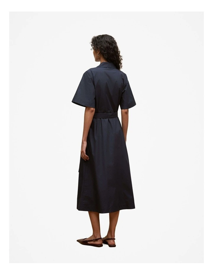 Cotton Poplin Belted Popover Dress in Night Sky image 6