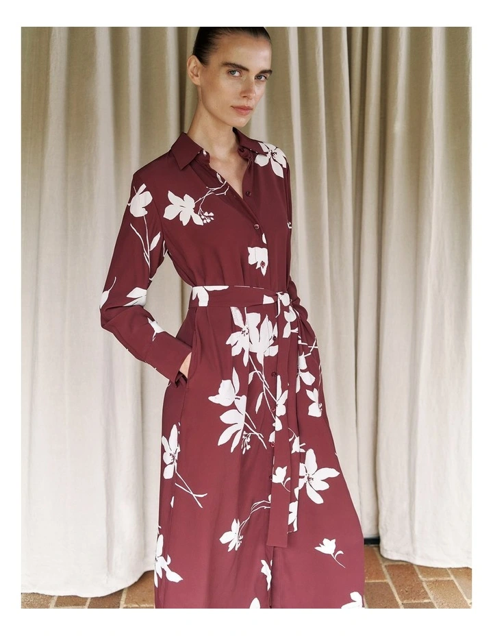 Wren Floral Shirt Dress in Auburn image 1