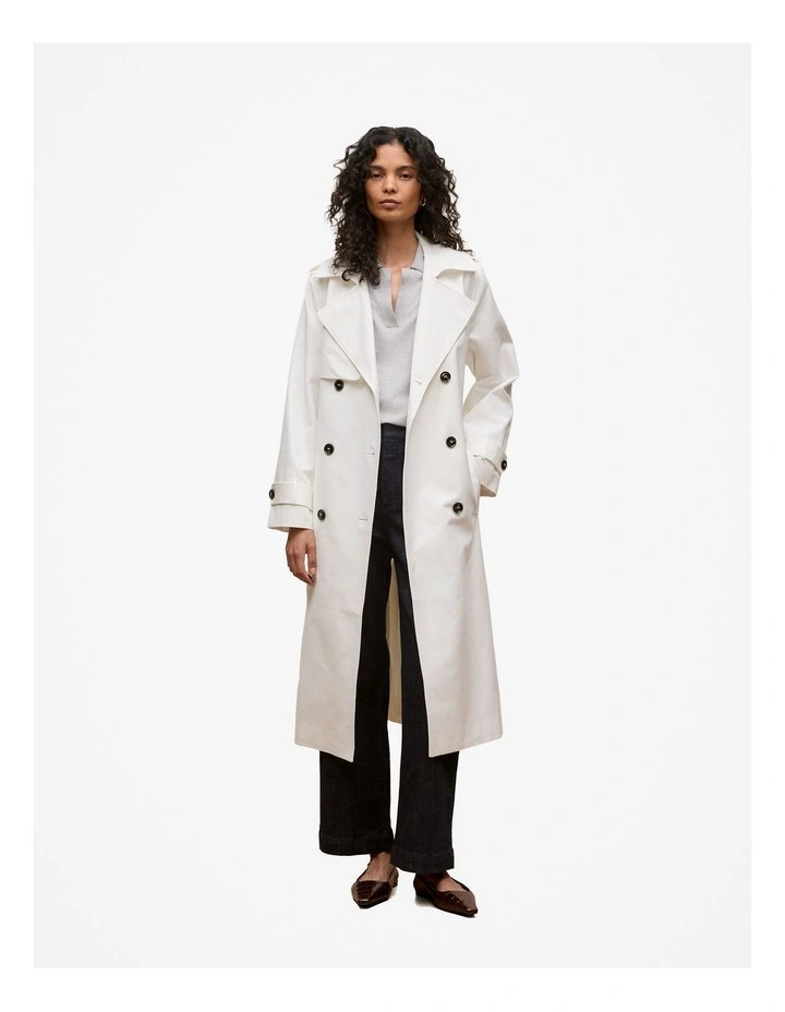 Cotton Cashmere Half Sleeve Polo Shirt in Grey Marle image 2