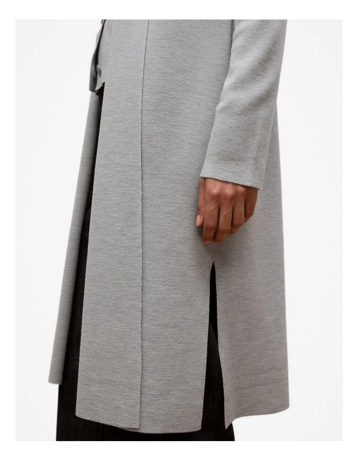 Merino Longline Cardigan in Grey Marle image 3