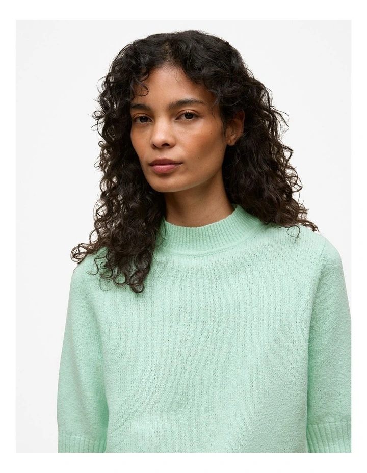 Boucle Mock Neck Knit in Peppermint image 4