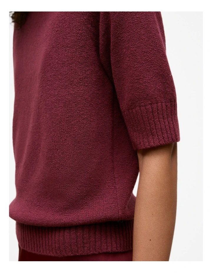 Boucle Mock Neck Knit in Auburn image 4