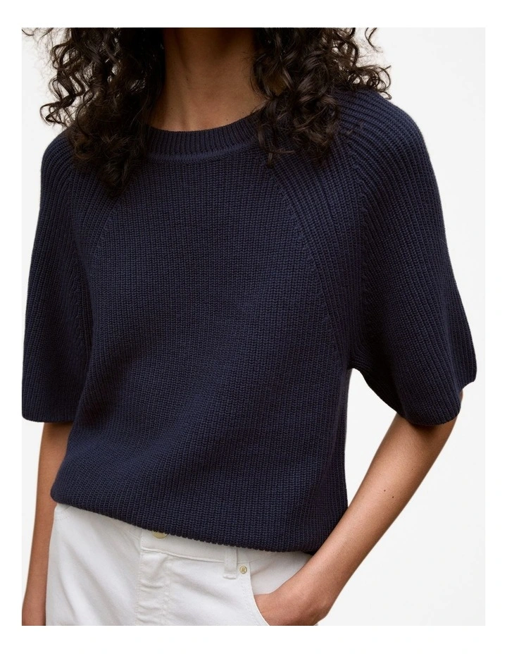 Textured 3/4 Sleeve Knit in Night Sky image 3